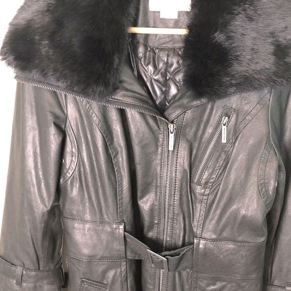 Michael Kors Leather and Rabbit Fur Jacket - Picture 3 of 16